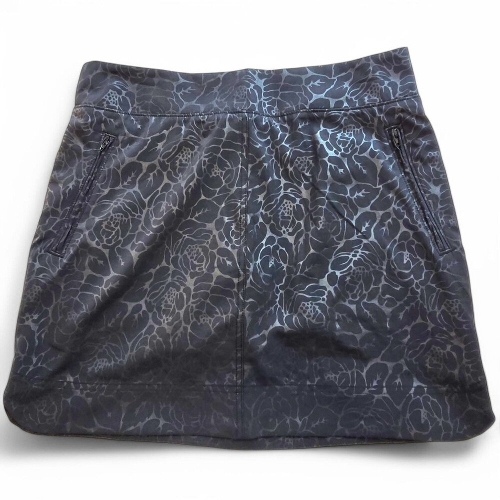 Orvis Classic Collection Womens Floral Skort With Built-In Shorts Black Size S